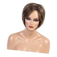 thumbnail image 4 of Pelucas punk rubias marrones rectas y encantadoras de las mujeres cortas elegantes encantadoras de 10 '' para el Sunnimix pelucas de mujer de cabello humano corto, 4 of 8