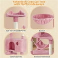 thumbnail image 5 of Yaheetech 64.5in Multi-level Large Cat Tree Condo Tower with Hammock Scratching Posts & Hammock, Pink, 5 of 7
