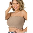 thumbnail image 2 of Zenana Women & Plus Strapless Ruched Smocked Tube Bandeau Bra Top, 2 of 5