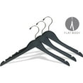 thumbnail image 3 of INTERNATIONAL HANGER Black Wood Top Hanger with Non-Slip Shoulder Grips, 100 Pack, 3 of 4