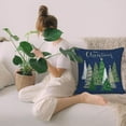 thumbnail image 4 of Blue Christmas Pillow Covers 18x18 Inch Set of 2, Christmas Tree Gold Star Decorative Throw Pillows Winter Pillow Case Holiday Christmas Decor Cushion Cover for Home Sofa Couch, 4 of 4