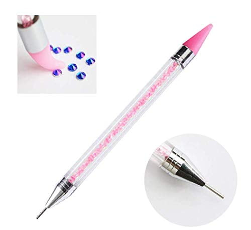 Dual-Ended Nail Rhinestone Picker Wax Tip Pencil Pick Up Applicator Dual  Tips Dotting Pen Beads Gems Crystals Studs Picker with Acrylic Handle  Manicure Nail Art Tool (Purple) - Walmart.com