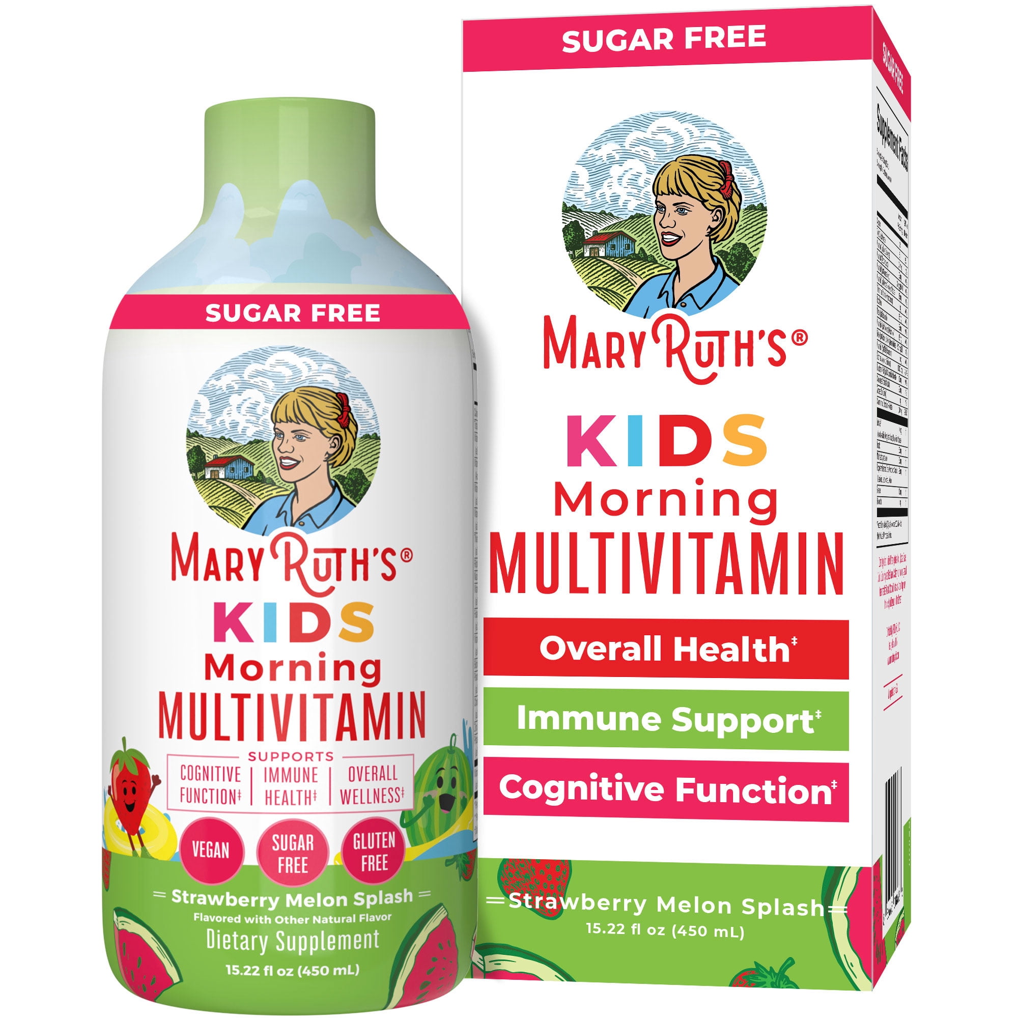 MaryRuth Organics Kids Liquid Multivitamin Strawberry Melon for Children's Health Ages 1+ 15.22 fl oz
