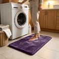 thumbnail image 6 of Purple Bath Mat 15.7x23.6 in Soft Plush Absorbent Shaggy Bathroom Rug Non Slip Machine Washable Thick Microfiber Floor Carpet for Shower Home Decor, 6 of 7