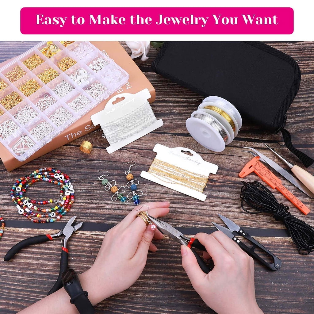 Oasiva Jewelry Making Supplies Set with Jewellery Wires Findings Kit DIY Crafts Tools