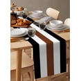 thumbnail image 6 of Boanket Brown Black White Boho Table Runner - 48 Inch Long, Kitchen Dining Table Runner Dresser Scarves, Contemporary Modern Art Farmhouse Home Decor for Coffee Table Wedding Party Banquet, 6 of 8