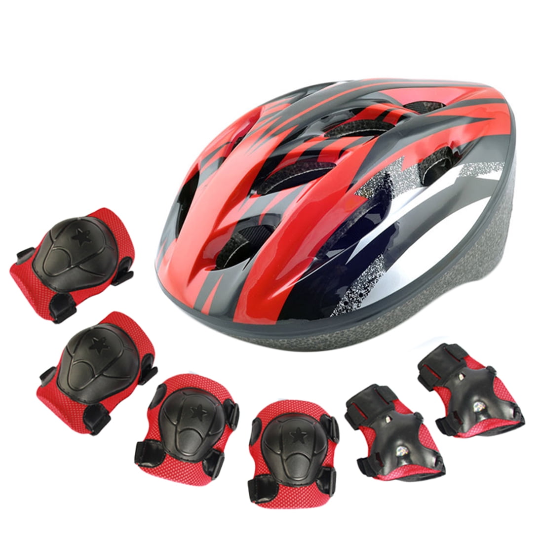 7pcs Kids Protective Set Elbow Wrist Knee Pads and Helmet Sport Safety Protective Gear Guard for Kids Skateboard Skating... by