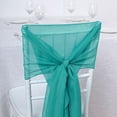 thumbnail image 4 of BalsaCircle 50 Turquoise Extra Premium Chiffon Chair Sashes Bows Ties Ceremony, 4 of 7