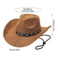 thumbnail image 3 of Sombrero de copa tipo tibetano de ala grande de ala ancha con cinturón y correa ajustable para la barbilla para festivales de viajes al aire libre tanto para hombres como mujeres, 3 of 6