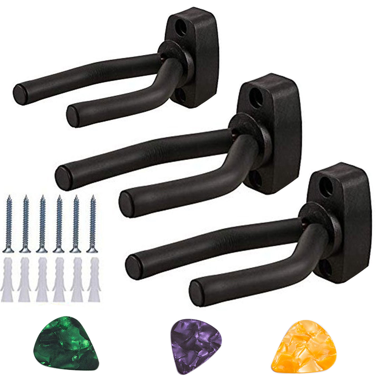 3pcs/set Acoustic Wall Mounted Holder Stand Accessories Violin Guitar