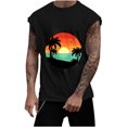 thumbnail image 2 of Njoeus T Shirts Men Workout Tops Palm Trees Beach Sunset | Mens Casual Graphic Tank Top, Men Sleeveless Vests Workout Gym Tees Shirt Summer Tops Summer Tops for Men 2024, 2 of 5