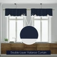 thumbnail image 4 of Woven Trends Two-Tone Window Curtain Valance, Double Layer Short Valance Small Window Curtains for Bathroom Living Room and Kitchen, Navy/White, 58" (W) x 14" (L) Valance, 4 of 7