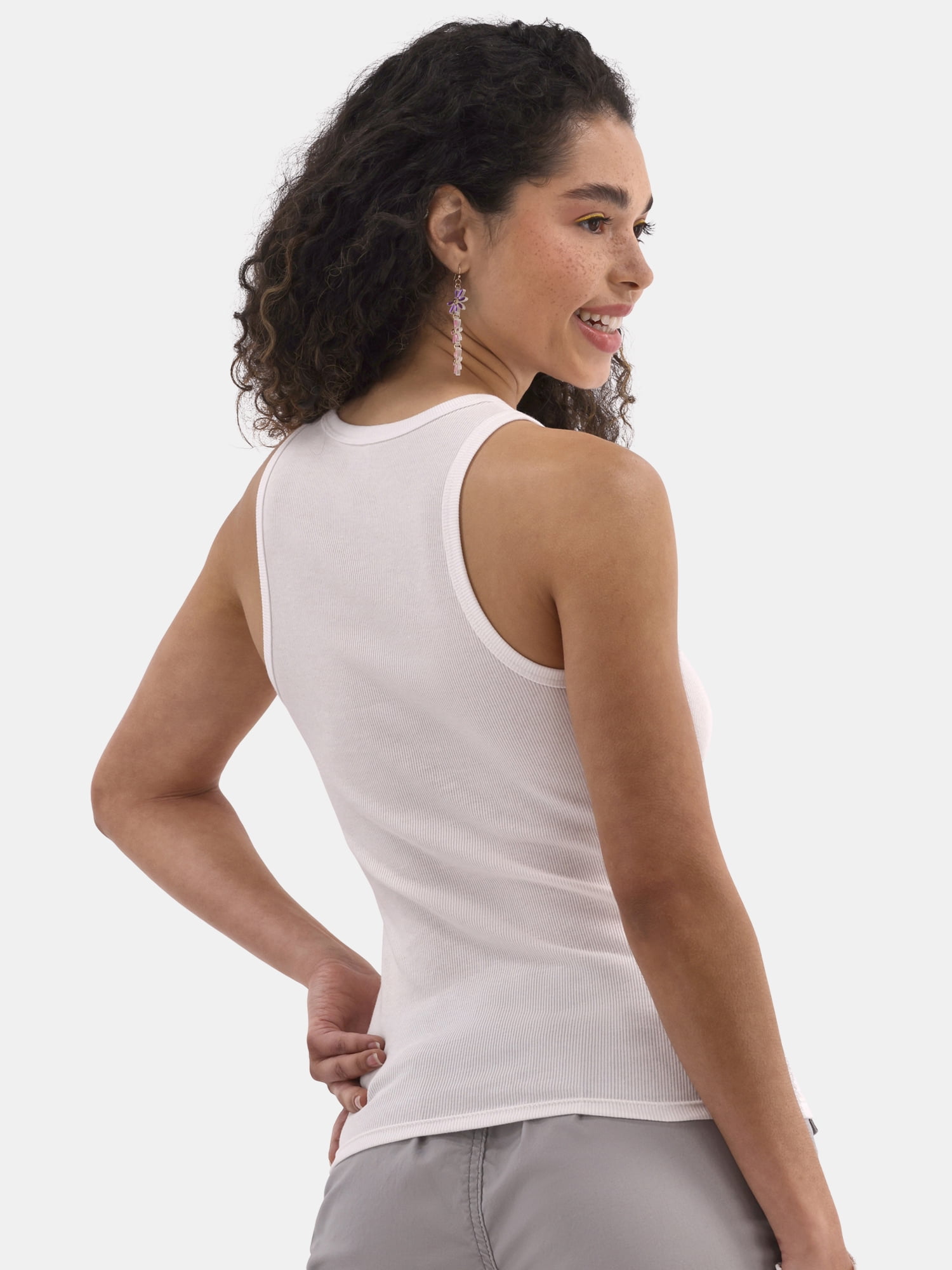 No Boundaries Ribbed High Neck Tank Top, Women's