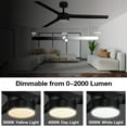thumbnail image 5 of 60" Large Smart Ceiling Fans with LED Lights Remote,Indoor Outdoor Black Ceiling Fan Controlled by WIFI Alexa App,Quiet DC Motor,6-speed,Dimmable,Modern 3 Blades for Bedroom Living Room Patio, 5 of 7