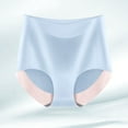thumbnail image 2 of Women Cqxid525 Women's Panties Breathable Wicking Microfiber Briefs High Waist Ice Silk Seamless Panties for Women Blue, 2 of 7