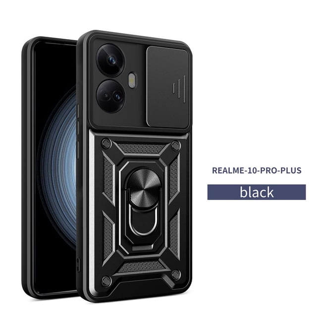 Realme 10 Pro Plus C35 C31 C15 C11 2021 9 5G Reno8 5G Reno7 5G De Lujo A Prueba De Golpes Protector De Lente Duro Estuche Con Soporte De Metal De Rotación Gao Jiahui unisex