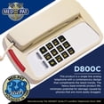 thumbnail image 2 of Med-Pat D800 Analog Deskset Telephone with Bright Ring Light, Easy Dial Pad, Wall Mountable Landline, Cream, 2 of 6