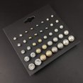 thumbnail image 4 of Aretes De Diamantes, Aretes De Aleación De Perlas Clásicas, Aretes De Diamantes Con Incrustaciones Minimalistas, Regalos De Joyería Para Damas 20 Pares Eigraketly AP005909-00, 4 of 6