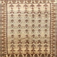 thumbnail image 1 of Ahgly Company Machine Washable Indoor Square Traditional Brown Gold Area Rugs, 3' Square, 1 of 7