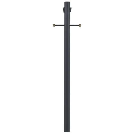 Black Traditional Outdoor Lamp Post with Cross Arm, Outlet, and Dusk to Dawn Sensor, Weather-Resistant, Direct Burial, 80 In. x 3 In.