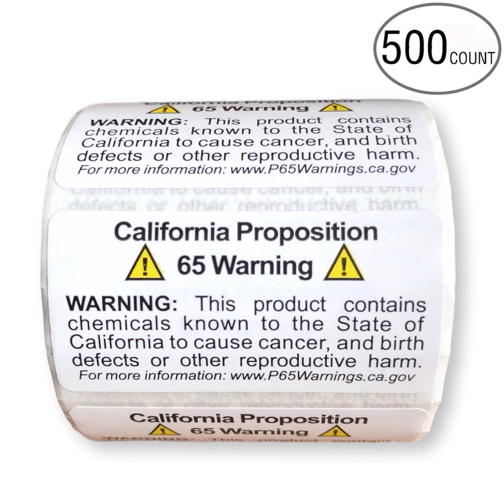 0.5 x 1.5 California Proposition 65 Short-Form Sticker Pack Adhesive Warning Labels Pack of 500