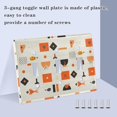 thumbnail image 3 of Yayeee Toggle Light Switch Wall Plate 2-Gang 4.56"x4.48" Decorative Outlet Cover, Minimalist Geometric Pattern, 3 of 7