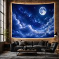 thumbnail image 6 of Full Moon Above Clouds in a Starry Sky, Dreamy Celestial Style for Celestial Art Lovers, Moon Wall Art, Housewarming Gift, Tapestry Wall Hanging for Bedroom and Dorm, 6 of 7