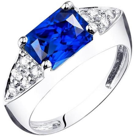 Harry Chad Enterprises 68349 3.50 CT Womens Gold Diamond Anniversary Blue Sapphire Fancy Ring, Size 6.5