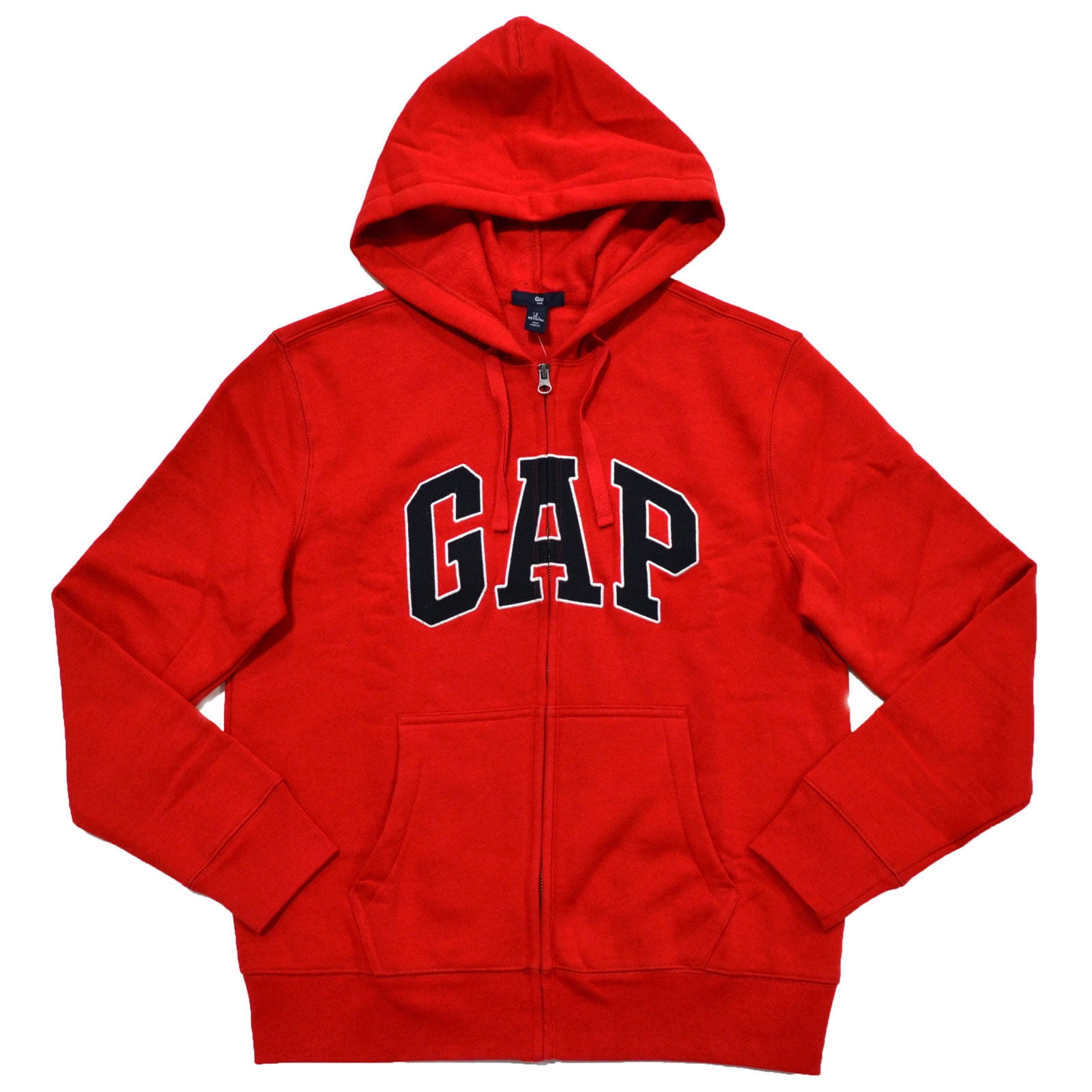 GAP Mens Fleece Arch Logo Full Zip Hoodie (S, True Red) -