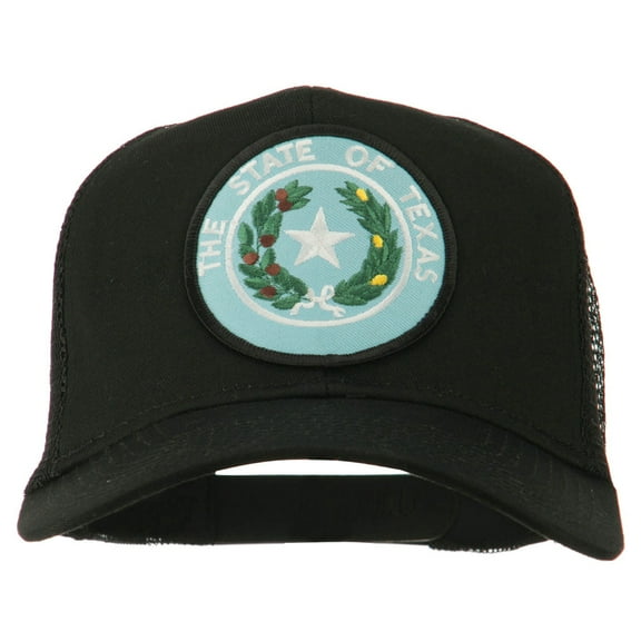 Texas State Seal Patched Cotton Twill Mesh Cap - Black OSFM