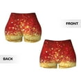 thumbnail image 5 of Vsdgher Red Gold Glitter print Workout Shorts for Women Seamless Soft Smooth Gym Yoga Scrunch Active Exercise Fitness Shorts, 5 of 8