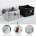 thumbnail image 3 of Washranp 1Pcs Storage Basket, Large Capacity Anti-deform Felt Leather Handle Organizer Basket for Home, 3 of 7