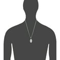 thumbnail image 2 of Sterling Silver Virgin Mary Pendant Necklace Medallion with Diamond Cut Finish and Chain, 2 of 2