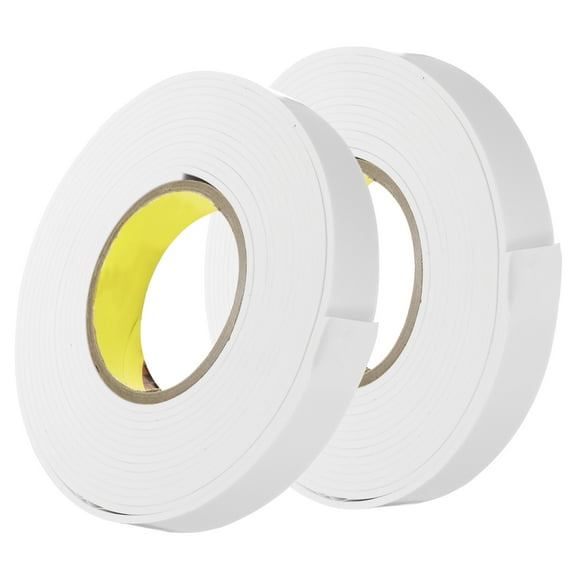 Uxcell 2Pcs Rolls Single Sided Foam Tape Removeable EVA Sponge Mounting Tape Strong Adhesive Tape Strips White 16ft x 1" x 1/8"
