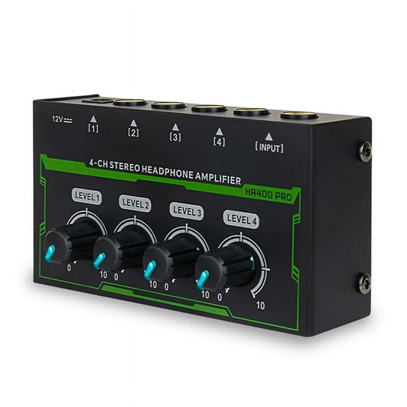 Headphone Amplifier 4 Channel Stereo Audio Mini Splitter for Live and Recording Studio US Plug