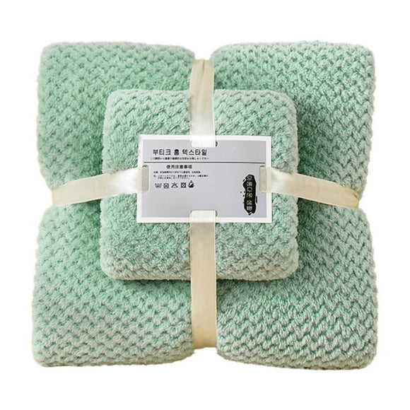 Bath Towel Set with Hand Towel – Microfiber Fleece Towels, 27.55 in x 55.11 in Bath Towel + 13.38 in x 29.13 in Hand Towel