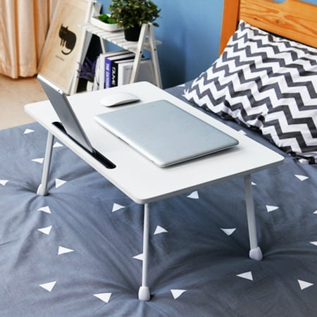 Folding Laptop Stand, Sturdy Lap Desk with Slot Line Function, Portable Small Table Laptop Desk, Breakfast Table, Bed Table, Serving Tray, Weight Capacity of 33 lbs, 23.6