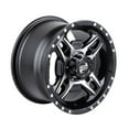 thumbnail image 5 of 4/156 Tusk Beartooth Wheel 12x7 4.0 + 3.0 Machined/Black For Polaris RANGER 570 EFI Full Size 2014-2024, 5 of 8
