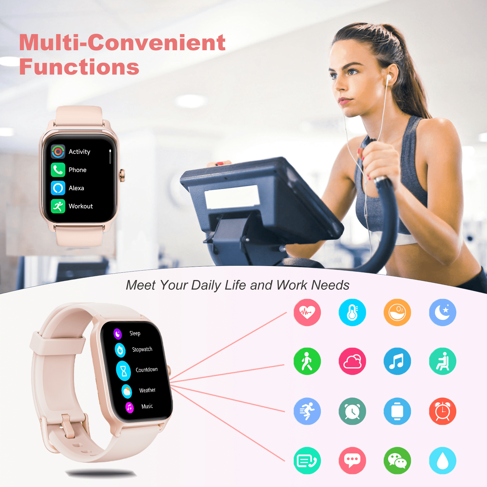 VOPOCO Smart Watch for Women (Call Receive/Dial) 1.85" HD Touch Screen Smartwatch with Multiple Sports Modes for iPhone Android Phone