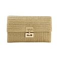 thumbnail image 2 of Women Clutch Bag Envelope Shape Bohemian Foldable Double-layer Straw Braided Solid Color Portable Summer Beach Vacation Handbag, 2 of 8
