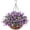 Purple, variant on Artificial Hanging Flowers in Basket for Patio Garden Porch Deck Spring Decoration, Artificial Daisy Arrangement,Fake Plants in inch Coconut Lining Basket for Outdoor/Indoor(Purple)