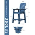 thumbnail image 7 of Wulful Tall Adirondack Chair Set w/ 2 Outdoor Barstools and Connecting Tray for Patio Umbrella, Navy, 7 of 7