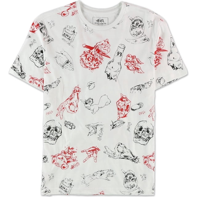Camiseta gráfica Ecko Unltd. Train Wrecks para hombre blanca mediana