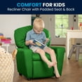 thumbnail image 6 of Flash Furniture Chandler Contemporary Green Vinyl Kids Recliner with Cup Holder, 6 of 14