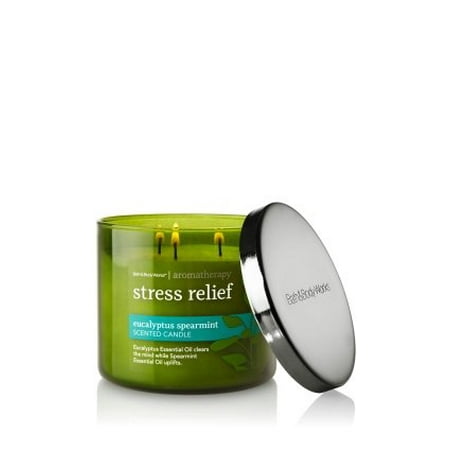 Bath & Body Works, Aromatherapy Stress Relief 3-Wick Candle, Eucalyptus