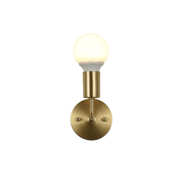 American country full copper wall lamp, living room background lamp, bedroom bedside lamp, single head led lamp