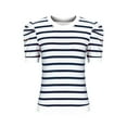 thumbnail image 7 of Summer Shirts For Women Sevevn Women's Short Puff Sleeve Knit Trendy Crewneck Striped T-Shirts Casual Summer Blouses Womens Shirts Casual, 7 of 7
