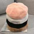 thumbnail image 3 of Woman Autumn Winter Warm Solid Color All-Match Berets Beanie Cap Faux fur Hat, 3 of 8