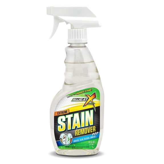 SWEAT X Extreme Stain Remover Spray for Clothes - Professional Laundry Stain Remover Spray for Performance Fabrics & Activewear - Powerful Stain Treater & Spot Remover for Clothes - 16 oz (1 Bottle)