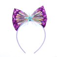 thumbnail image 1 of Diadema con lazo de escamas de pescado de estilo europeo y americano, de piel sintética con diseño de arcoíris, para festivales, fiestas de cumpleaños, joyería fina, 1 of 6